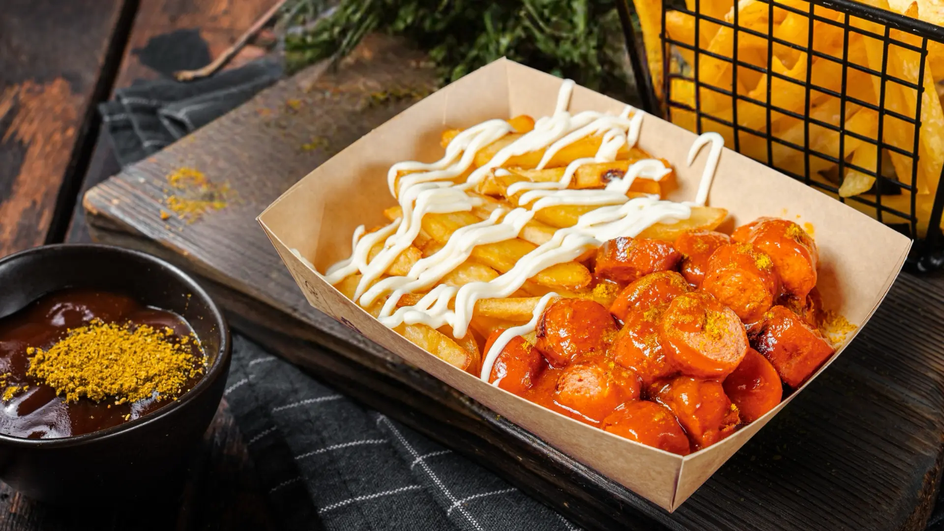 Currywurst mit Pommes